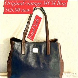 MCM Preloved Vintage Tote large leather bag.